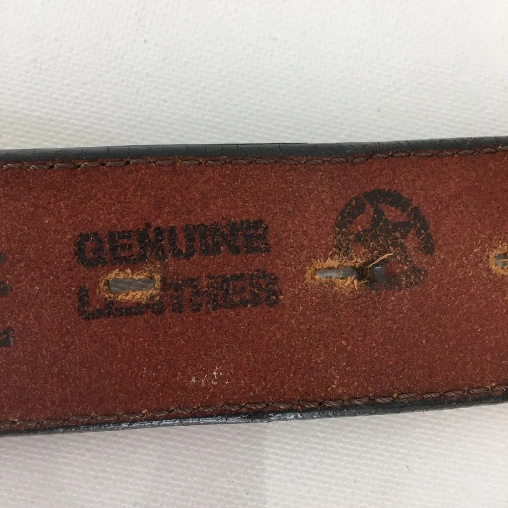 Silver Creek Collection Western Stitched Leather Belt Brown Size 36 Unisex